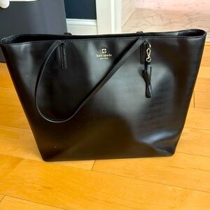 Authentic Kate Spade XL Janie Smooth Leather Black Tote ECU